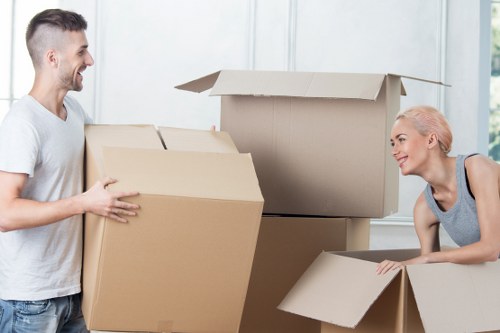 Household furniture being prepared for transport during a Westcombe Park move