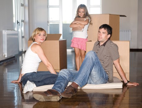 Packed household items ready for transport during a house move